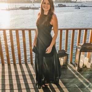 EXPRESS Sheer Black Maxi Dress - Size 4